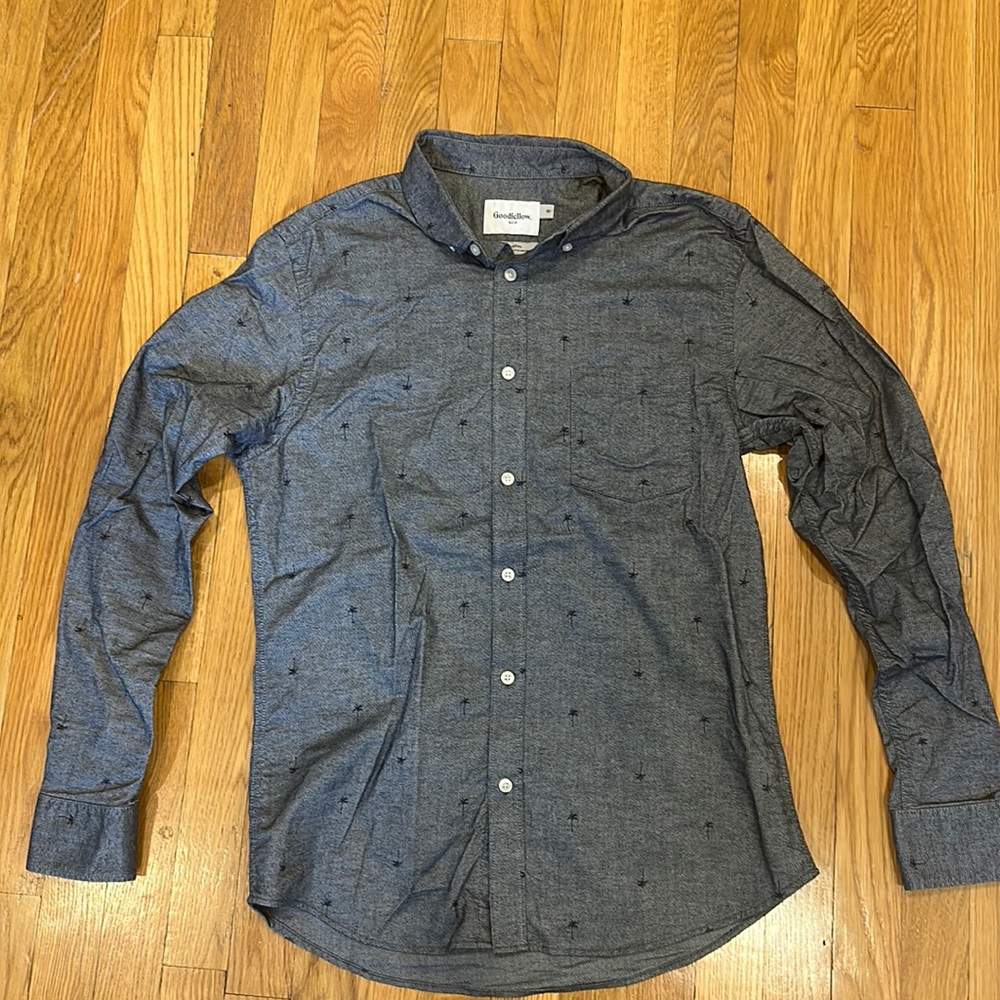 Goodfellow Long Sleeve Palm Tree Button down